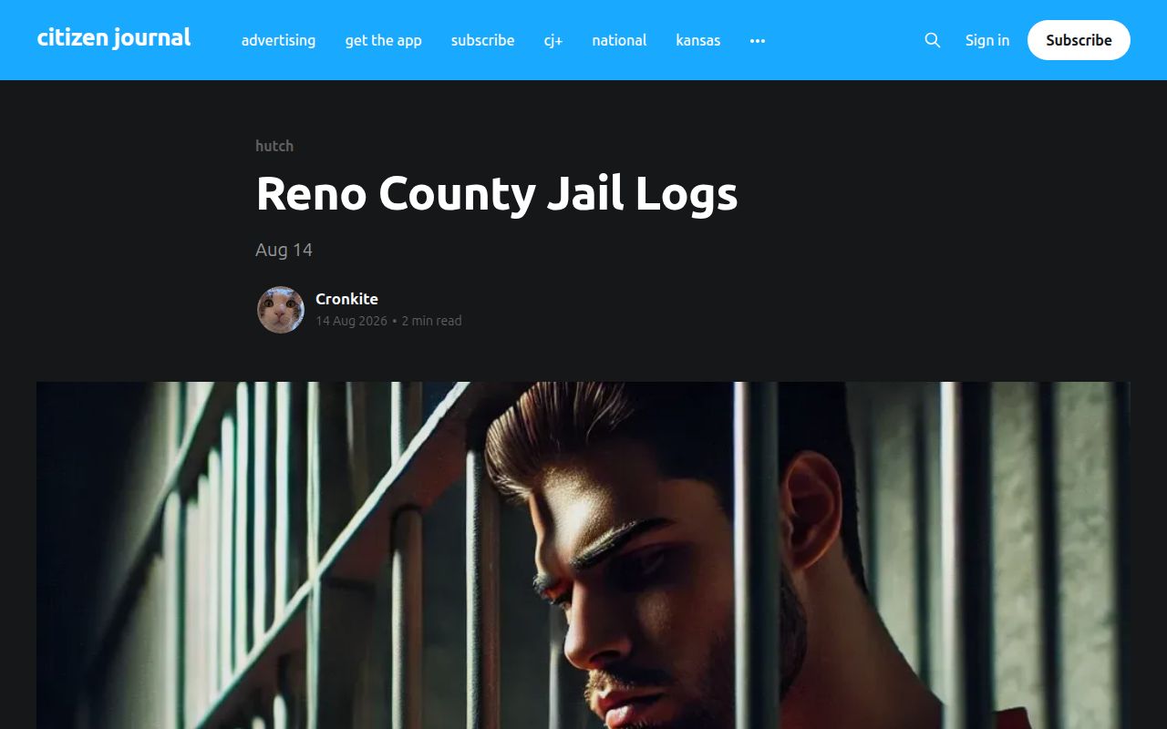 Reno County Jail Logs record fields in Citizen Journal